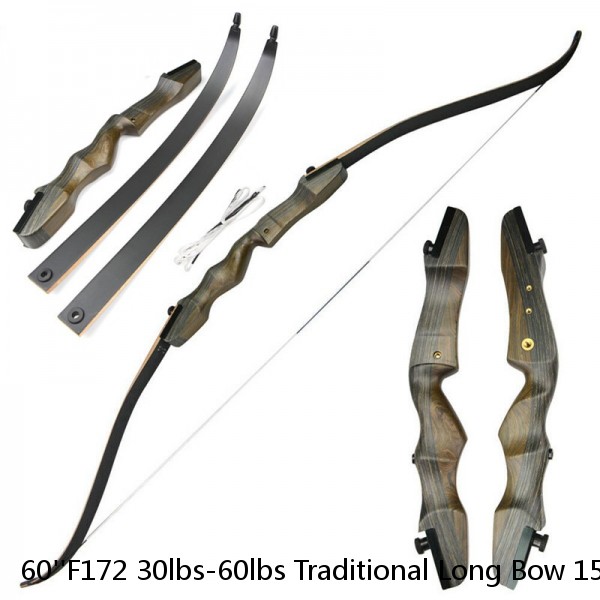 60''F172 30lbs-60lbs Traditional Long Bow 15