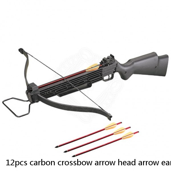 12pcs carbon crossbow arrow head arrow earrings ID4.2mm spine length31'' Straightness0.001 Real Feather Hunting Arrows