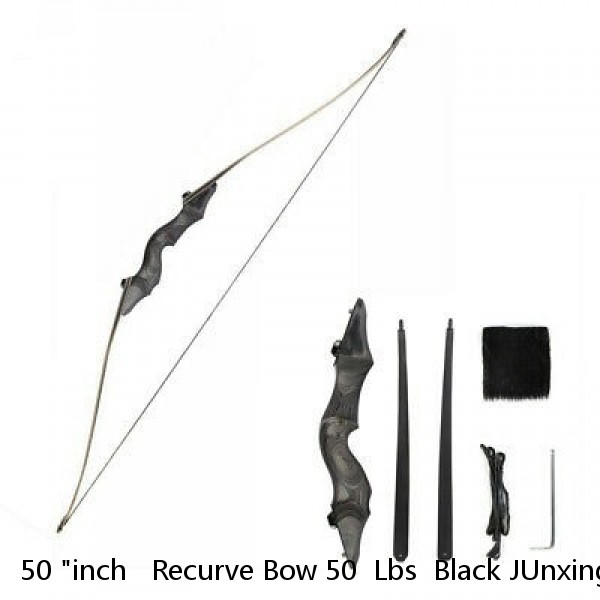 50 "inch   Recurve Bow 50  Lbs  Black JUnxing F164  long bows 